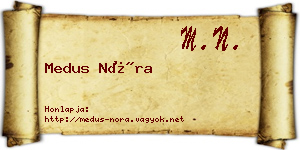 Medus Nóra névjegykártya